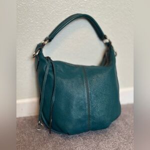 ABRO Blue Teal Leather Bag GUC